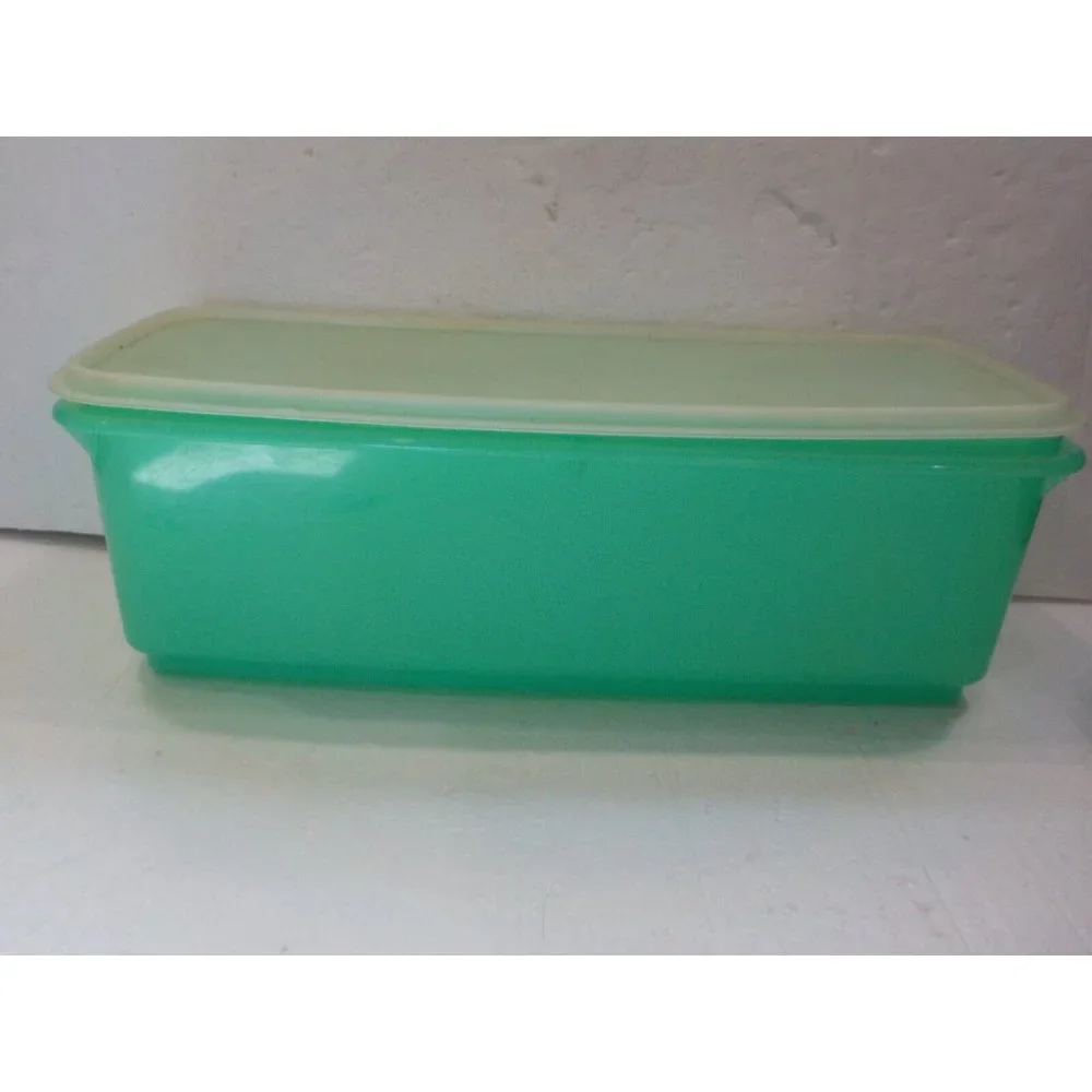 Vintage 3 Pc Tupperware Celery Veggie Bread Keeper Container Jadeite Green 782-8